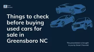 Things to check before buying used cars for sale in Greensboro NC