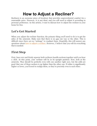 how to adjust a recliner recliners is an awesome