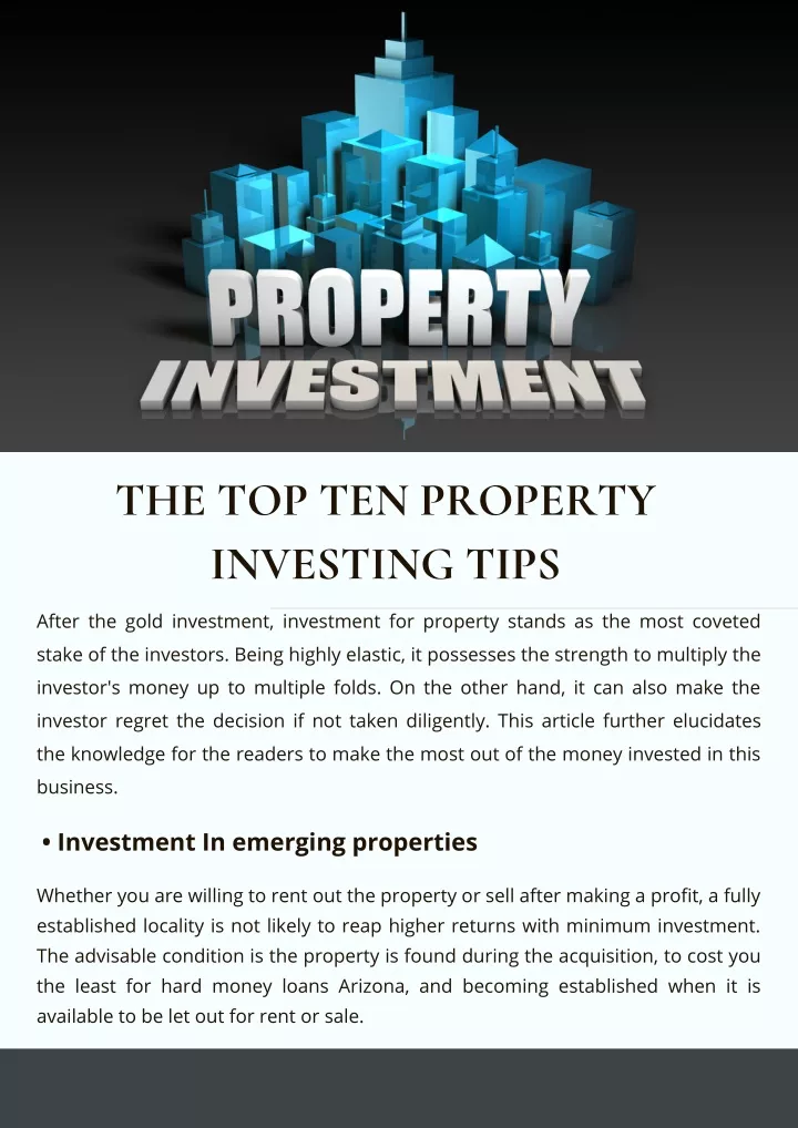 the top ten property investing tips stake
