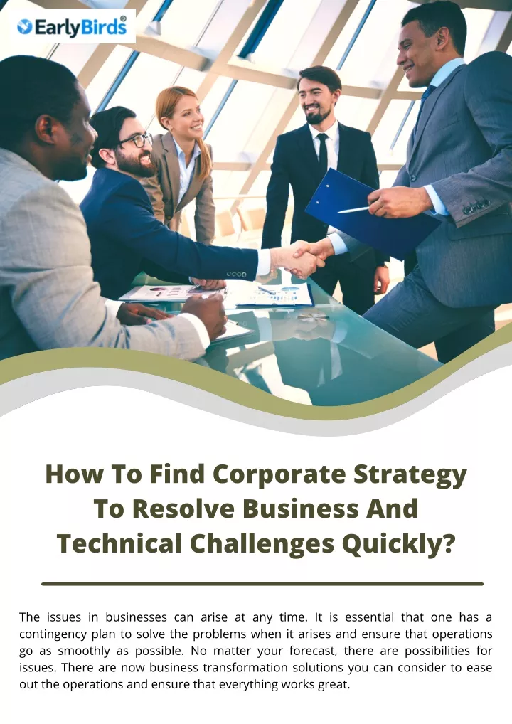 how to find corporate strategy to resolve