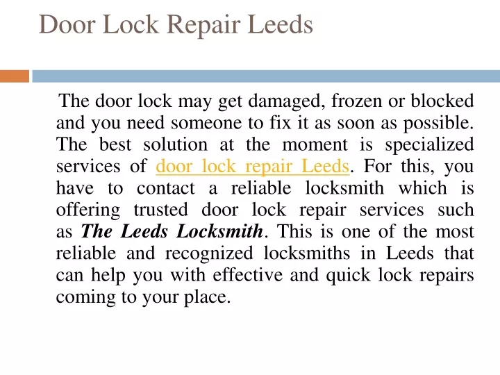 door lock repair leeds