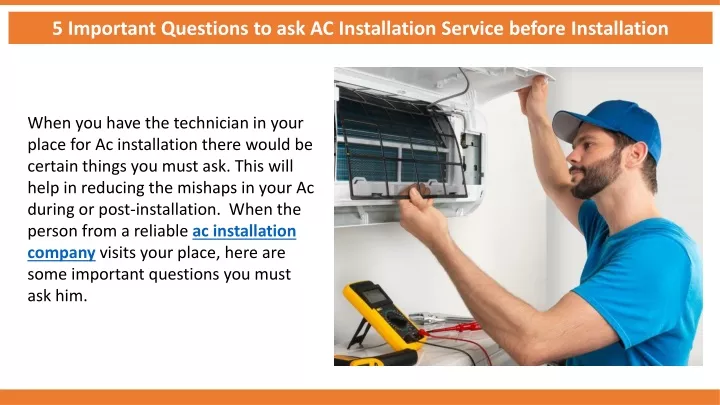 5 important questions to ask ac installation