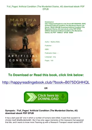 'Full_Pages' Artificial Condition (The Murderbot Diaries  #2) download ebook PDF