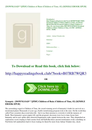 [DOWNLOAD^^][PDF] Children of Ruin (Children of Time  #2) [KINDLE EBOOK EPUB]