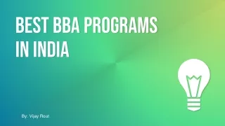BBA Programs in India
