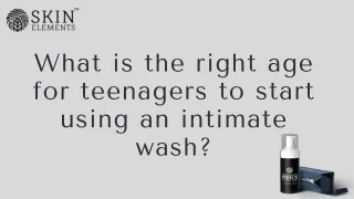 Can Teenagers Use intimate wash?