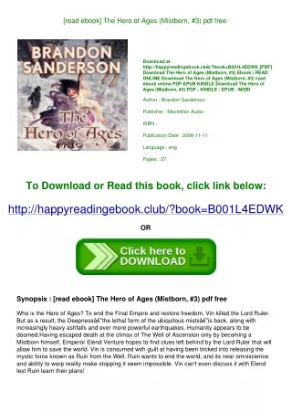 [read ebook] The Hero of Ages (Mistborn  #3) pdf free