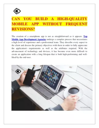 can you build a high quality mobile app without