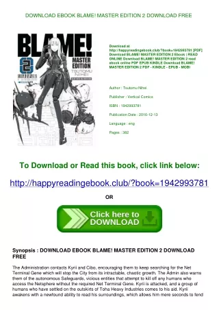 DOWNLOAD EBOOK BLAME! MASTER EDITION 2 DOWNLOAD FREE