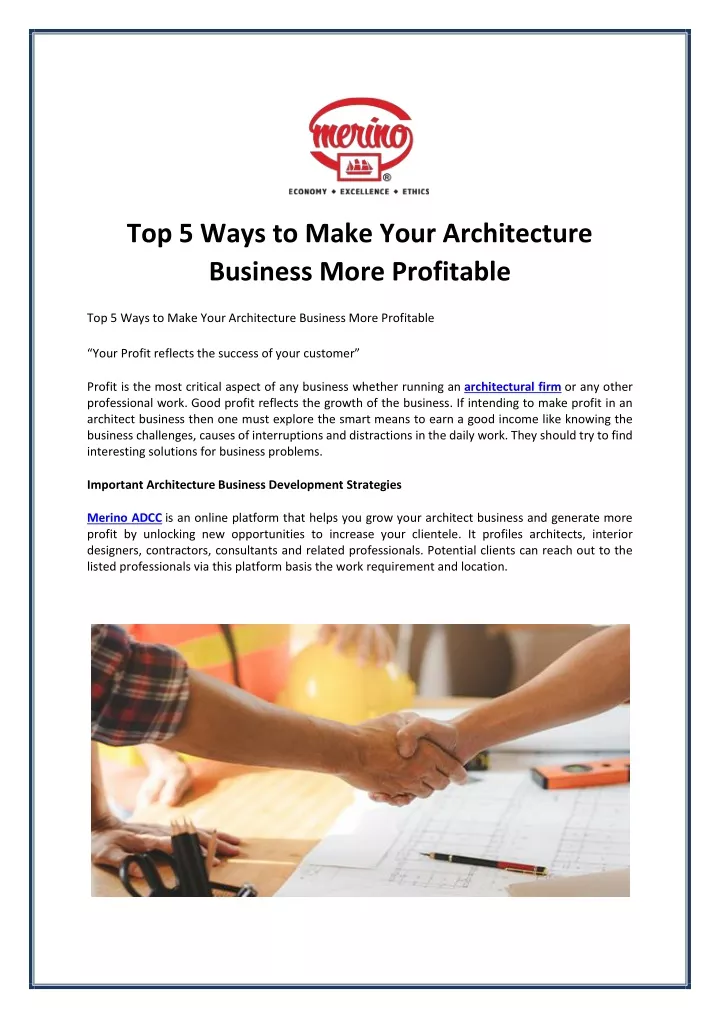 top 5 ways to make your architecture business