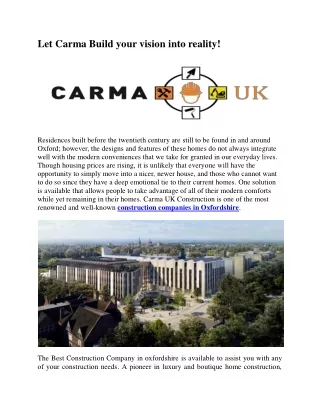 Let Carma Build your vision into reality!