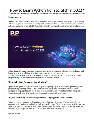 How to Learn Python from Scratch in 2022?