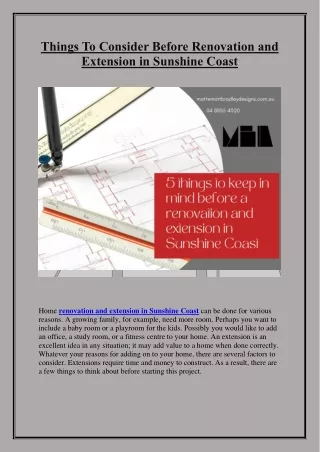 things to consider before renovation