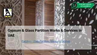Gypsum & Glass Partition Works & Services in UAE