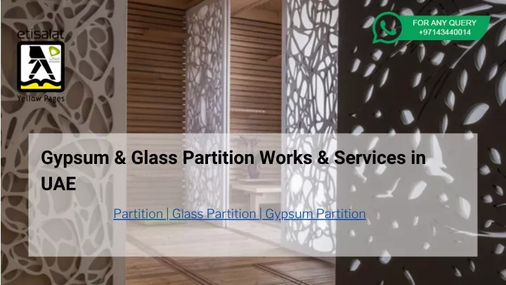 gypsum glass partition works services in uae
