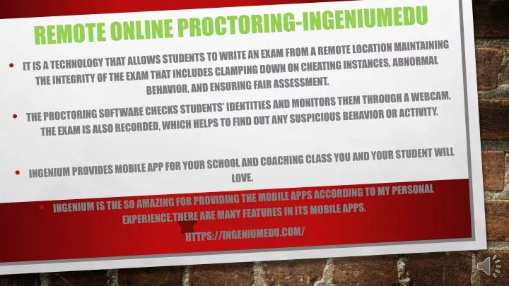 remote online proctoring ingeniumedu