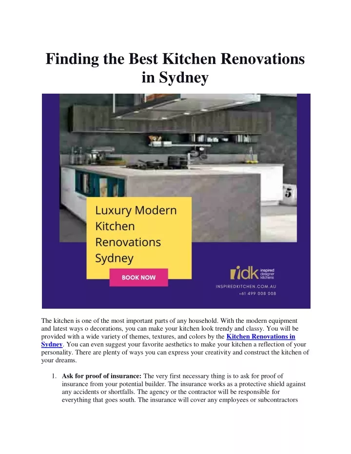 finding the best kitchen renovations in sydney