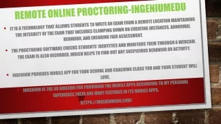 Remote online proctoring-IngeniumEdu