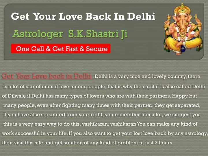 get your love back in delhi