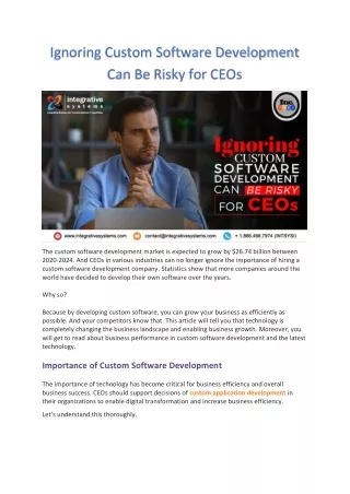 ignoring custom software development can be risky