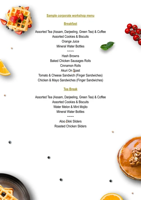 Cater Inc - Corporate Catering Menu