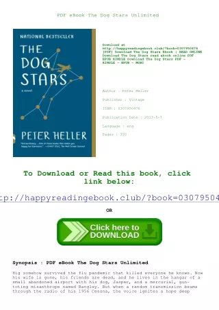 PDF eBook The Dog Stars Unlimited