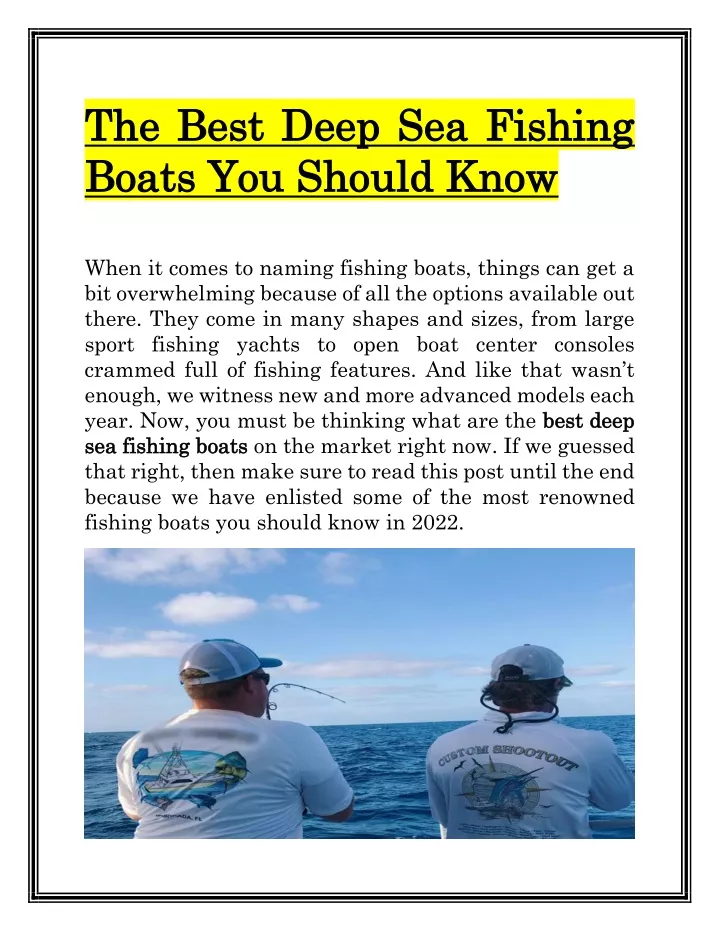 the best deep sea fishing the best deep