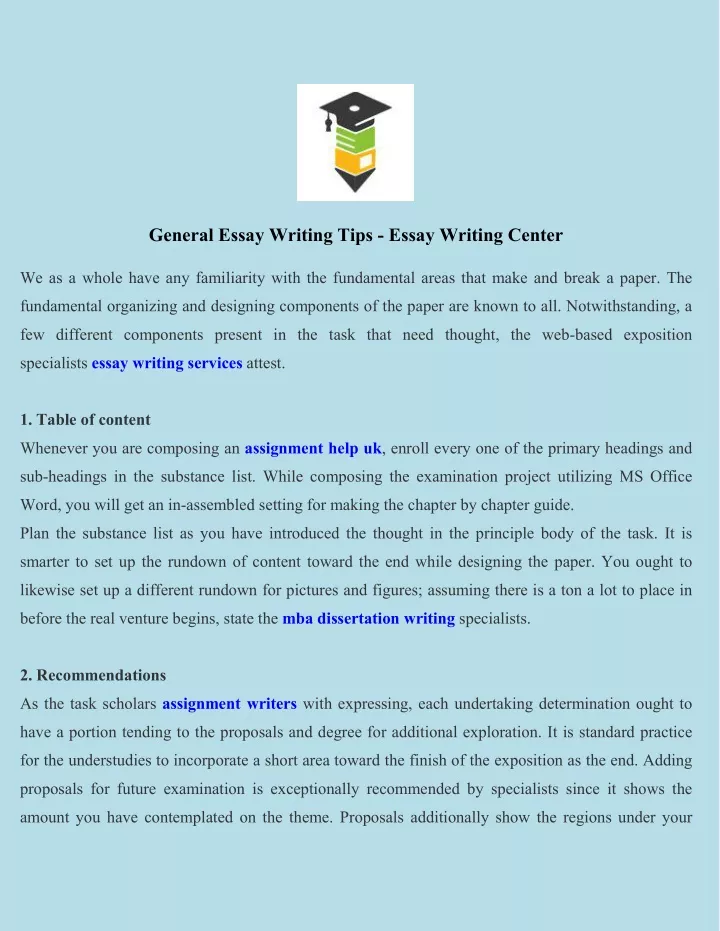 general essay writing tips essay writing center