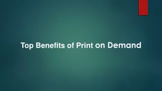 top benefits of print on demand