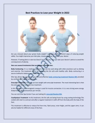 best practices to lose your weight in 2022
