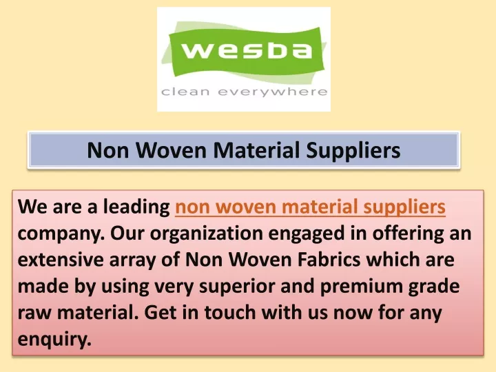 non woven material suppliers
