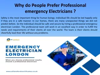 Why do People Prefer Professional emergency Electricians