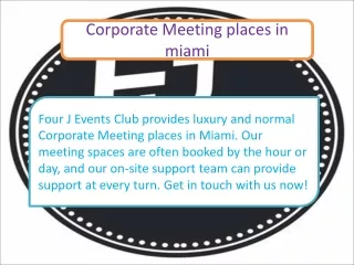 Corporate Meeting places in miami