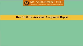 How To Write Academic Assignment Report