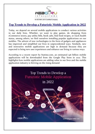 top trends to develop a futuristic mobile