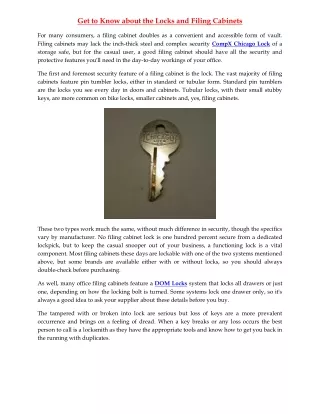 get to know about the locks and filing cabinets