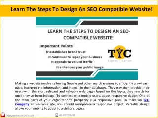 Learn The Steps To Design An SEO Compatible Website