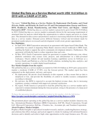 global big data as a service market worth