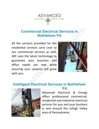 Commercial Electrical Services In Bethlehem PA