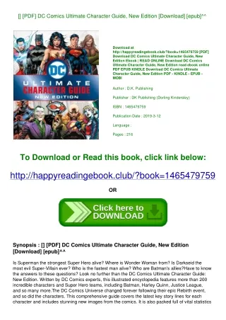[<DOWNLOAD*PDF>] [PDF] DC Comics Ultimate Character Guide  New Edition [Download