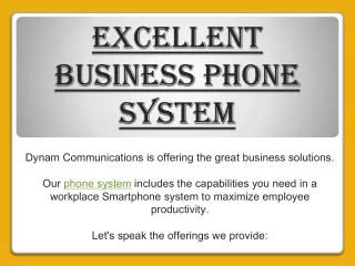 Excellent Business Phone System