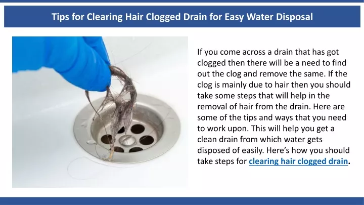 tips for clearing hair clogged drain for easy