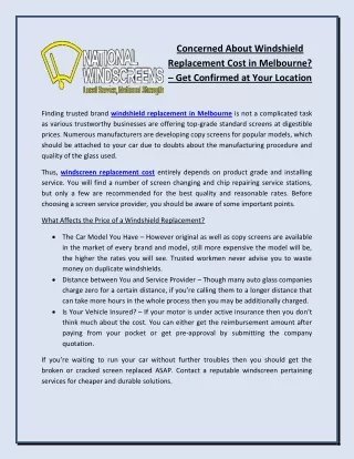 concerned about windshield replacement cost