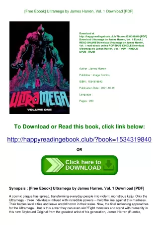 [Free Ebook] Ultramega by James Harren  Vol. 1 Download [PDF]