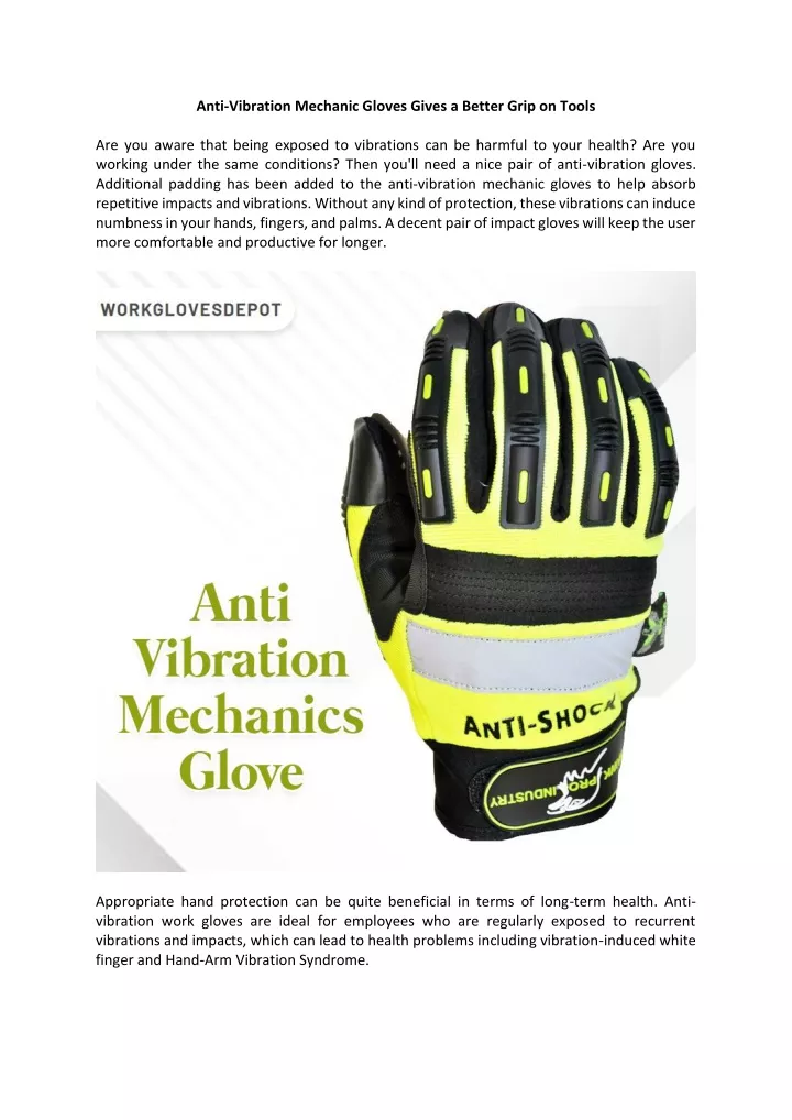 anti vibration mechanic gloves gives a better