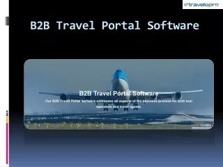b2b travel portal software