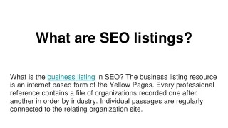 what are seo listings
