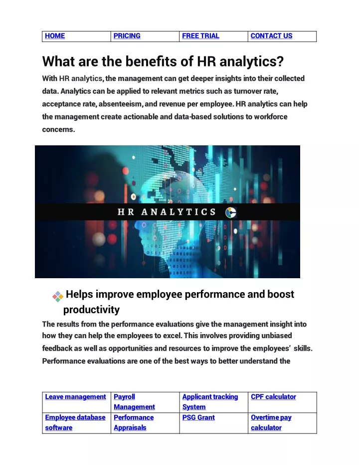 what are the bene ts of hr analytics with