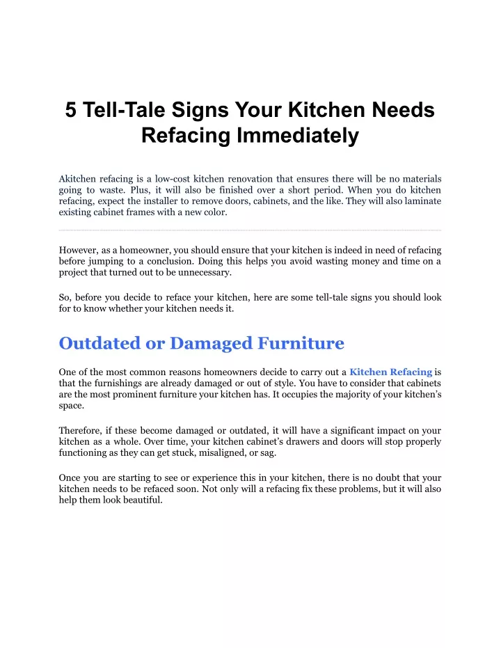 5 tell tale signs your kitchen needs refacing