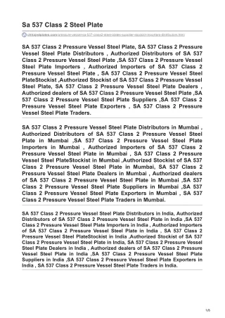 chhajedplates.com-Sa 537 Class 2 Steel Plate